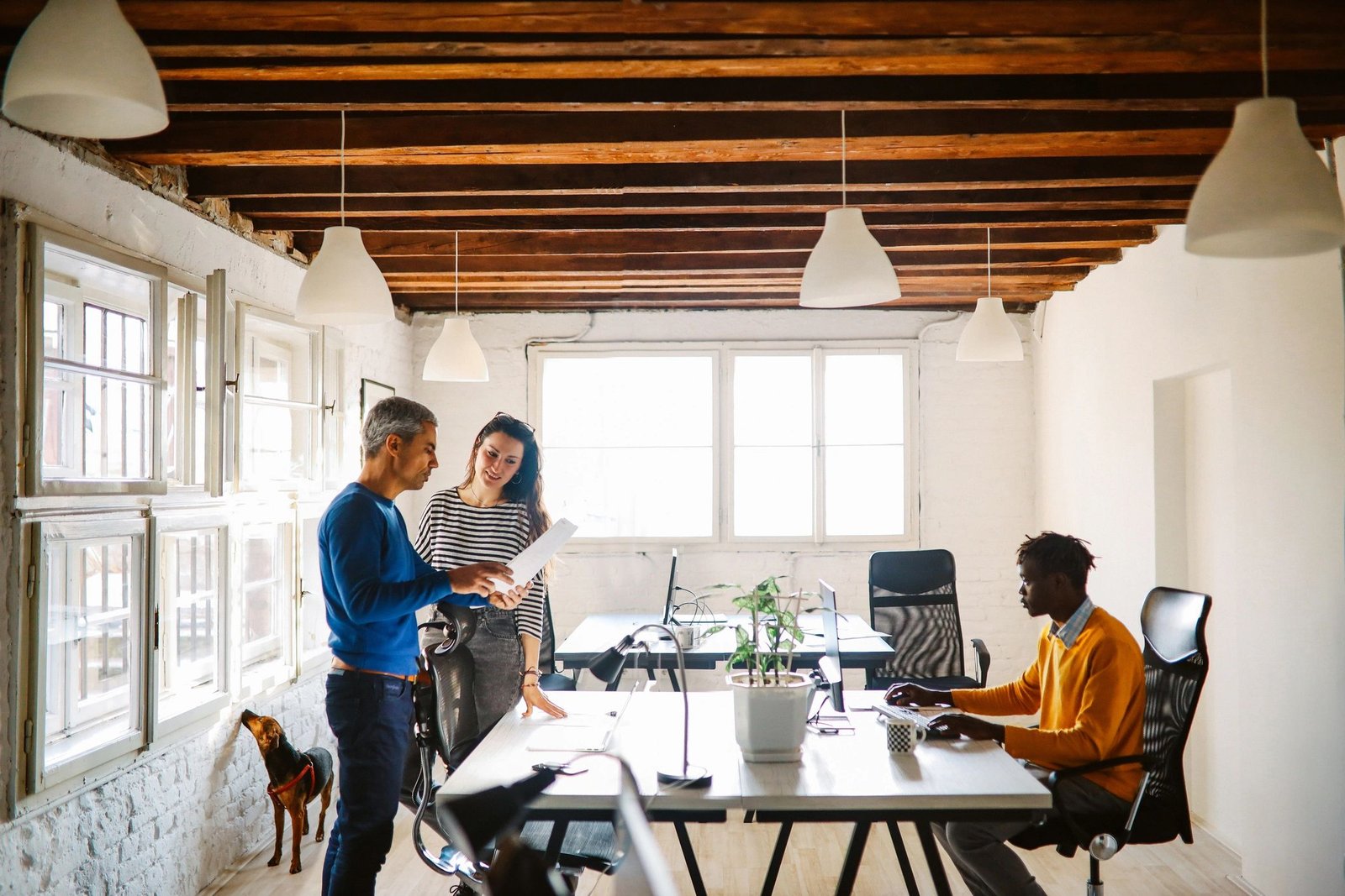 Marketing team collaborating in an agency office