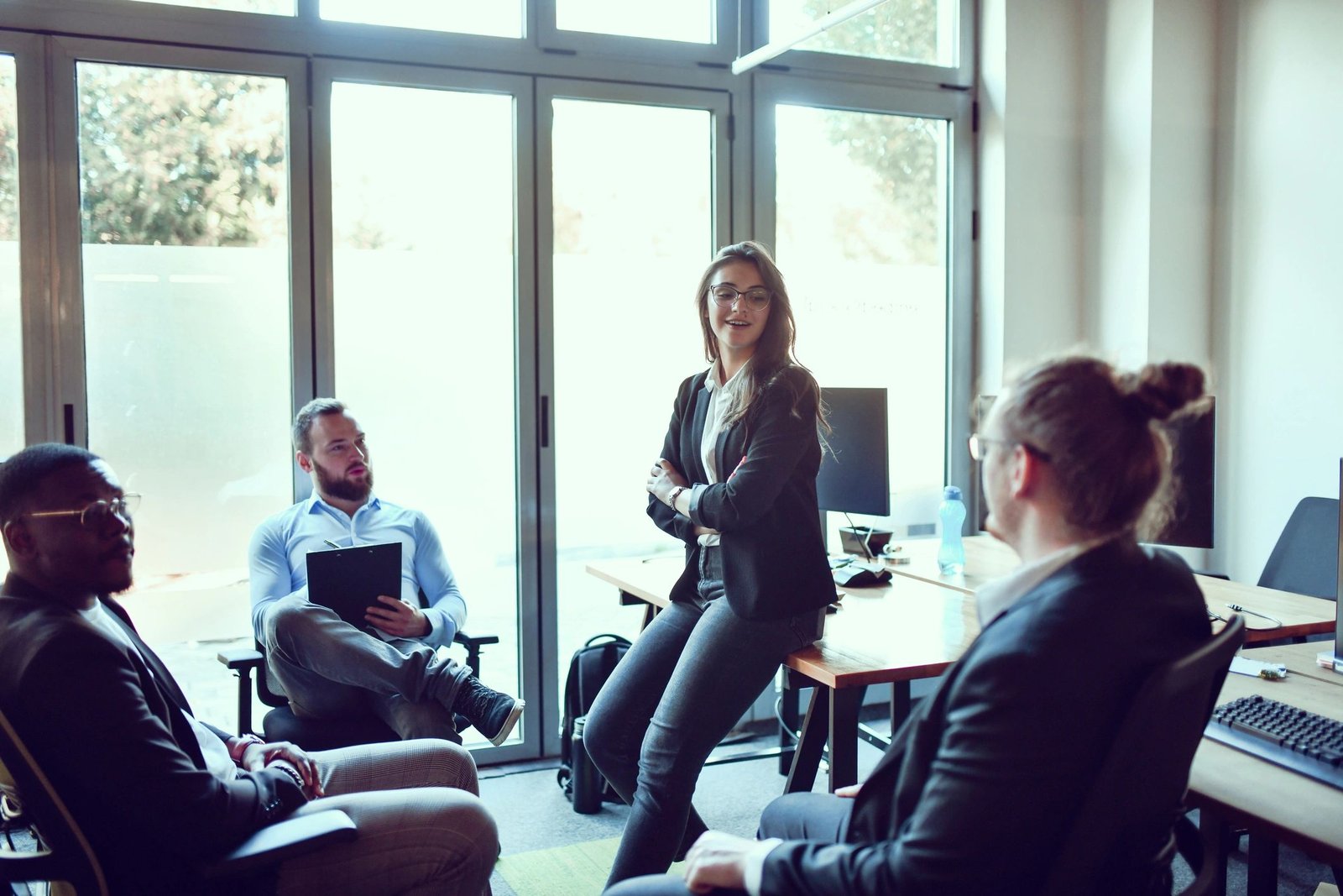 Business leader presenting ideas to colleagues