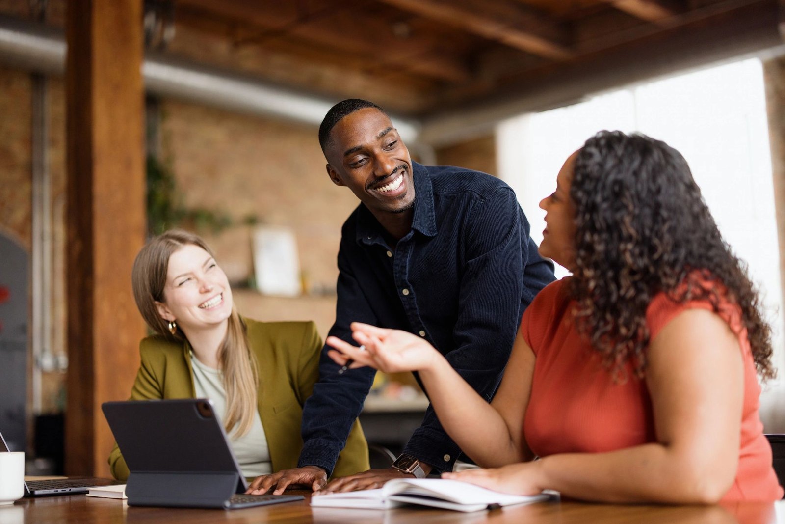 Business colleagues collaborating during an office meeting