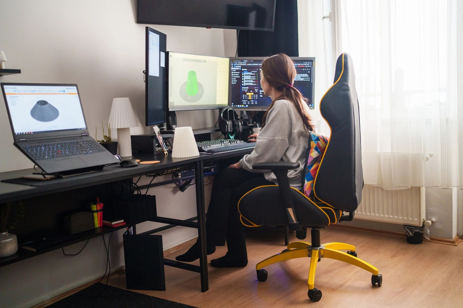 Business owner working on ecommerce operations from a laptop